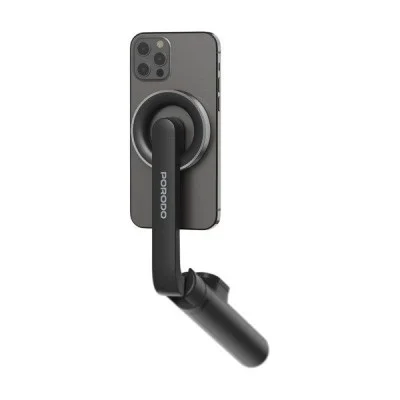Porodo Magnetic Selfie Stick 64.5Cm Extendable With 3 Leg Tripod And Remote Control - Black